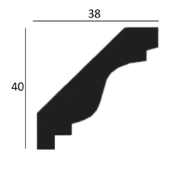 Elite Decor | Stuckleiste P829| Polyurethan | 40 X 38 X 2000 Mm | Styropor Deckenleiste | Weiß -Profistuck Verkäufe P829 Querschnitt 1280x1280