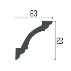 Elite Decor | Innenwinkel "P835" | Polyurethan | 83 X 83 X 200 Mm | Weiß | Stuckleisten Winkel -Profistuck Verkäufe P835 Quer 1280x1280 1