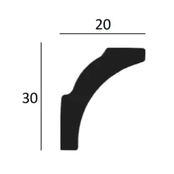Elite Decor Stuckleiste P879| Polyurethan 20 X 30 X 2000 Mm Styropor Deckenleiste Weiß 7 Elite Decor Stuckleiste P879| Polyurethan 20 X 30 X 2000 Mm Styropor Deckenleiste Weiß -Profistuck Verkäufe P879 Querschnitt 1280x1280