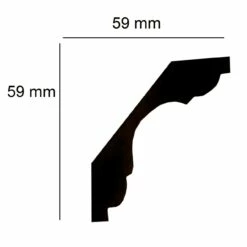 Elite Decor | Stuckleiste P908 | Polyurethan | 59 X 59 X 2000 Mm | Styropor Deckenleiste | Weiß -Profistuck Verkäufe P908 Skizze 1280x1280