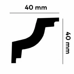Elite Decor | Stuckleiste P924| Polyurethan | 40 X 40 X 2000 Mm | Styropor Deckenleiste | Weiß -Profistuck Verkäufe P924 Skizze 1280x1280