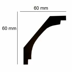 Elite Decor | Stuckleiste P930 | Polyurethan | 60 X 60 X 2000 Mm | Styropor Deckenleiste | Weiß -Profistuck Verkäufe P930 Skizze 1280x1280