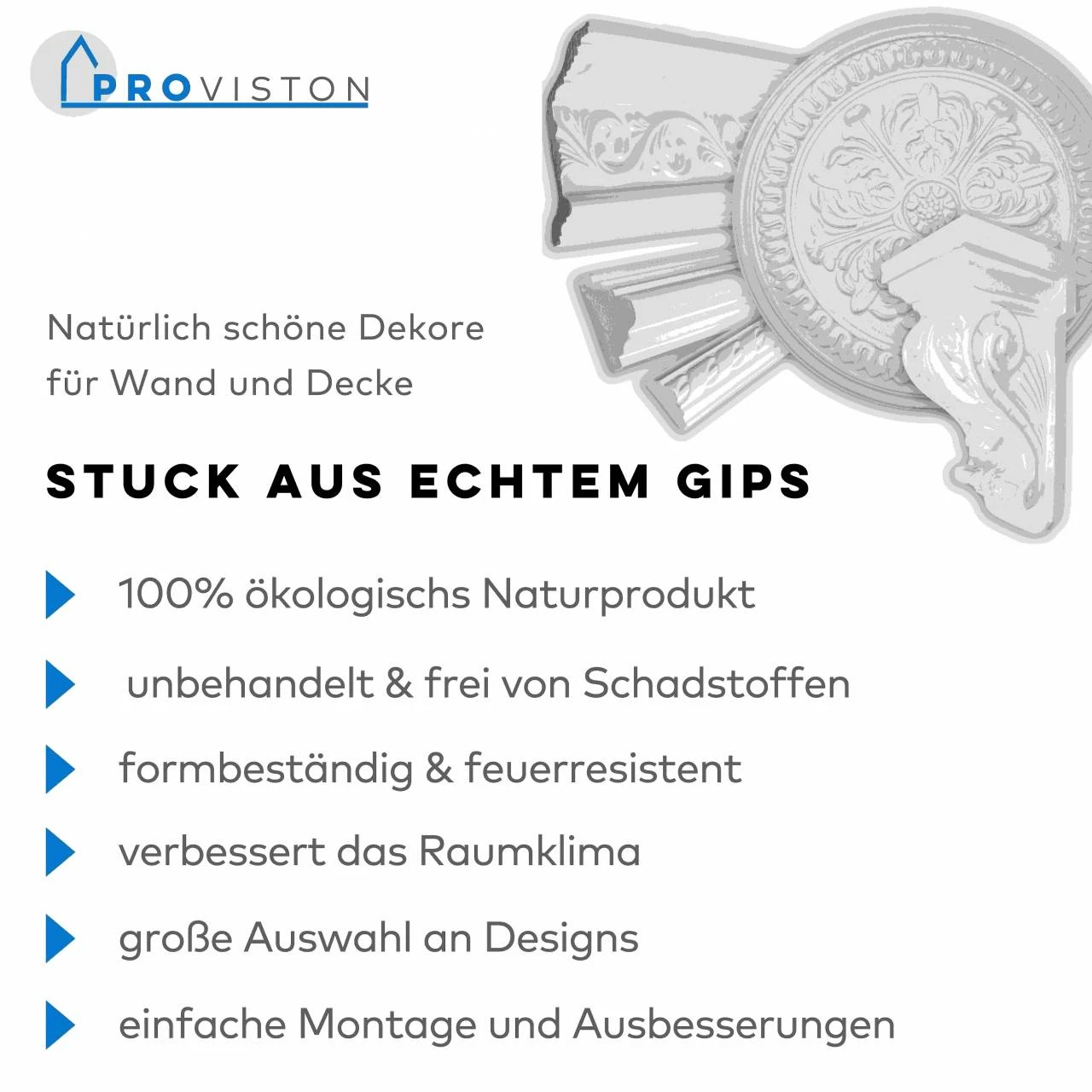 PROVISTON | Gips Rosette Middlesbrough | Echter Gipsstuck | Ø60cm | Stuckrosette 7 PROVISTON | Gips Rosette Middlesbrough | Echter Gipsstuck | Ø60cm | Stuckrosette – Bild 5