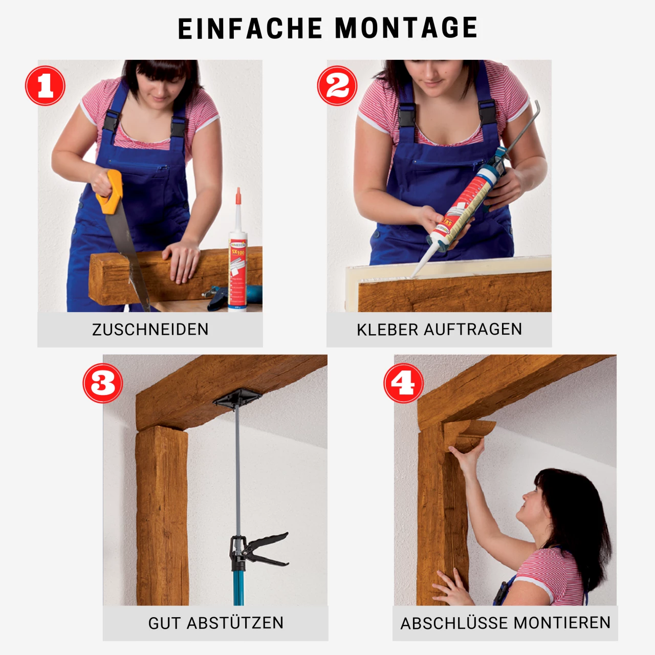 Wiesemann | Konsole Für PU-Balken | 200 X 130 Mm | Polyurethan | Weiß | Hochfest 7 Wiesemann | Konsole Für PU-Balken | 200 X 130 Mm | Polyurethan | Weiß | Hochfest – Bild 5