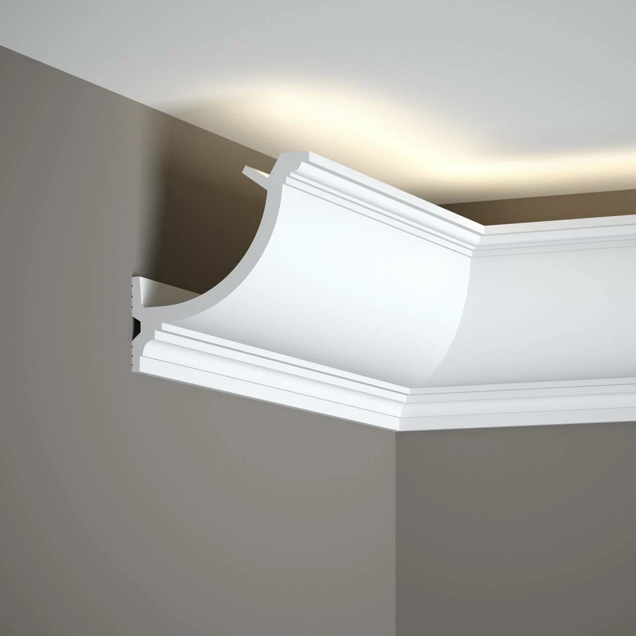 PROVISTON | Vorhangleiste "RM027" | 110 X 110 X 2000 Mm | Weiß | Stuckleiste | LED Lichtleiste 5 PROVISTON | Vorhangleiste "RM027" | 110 X 110 X 2000 Mm | Weiß | Stuckleiste | LED Lichtleiste – Bild 3