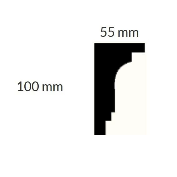 PROVISTON | Gipsleiste Wiesbaden | Echter Gipsstuck | 55 X 100 X 1200 Mm | Stuckleisten Aus Gips 6 PROVISTON | Gipsleiste Wiesbaden | Echter Gipsstuck | 55 X 100 X 1200 Mm | Stuckleisten Aus Gips – Bild 4
