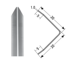 PROVISTON Bau- & Montageprofile Isora H 20 Mm B 20 Mm Eckschutzwinkel Dreifach Gekantet
