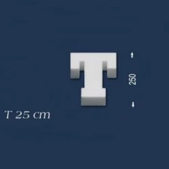 Wiesemann | Deko Buchstabe "T" | Polystyrol | Höhe: 250 Mm | Styropor Buchstabe | 3D Buchstabe