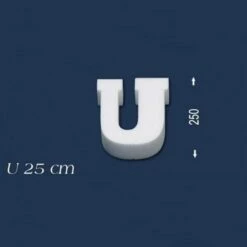 Wiesemann | Deko Buchstabe "U" | Polystyrol | Höhe: 250 Mm | Styropor Buchstabe | 3D Buchstabe