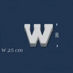 Wiesemann | Deko Buchstabe "W" | Polystyrol | Höhe: 250 Mm | Styropor Buchstabe | 3D Buchstabe