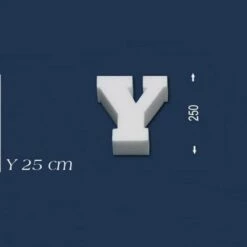 Wiesemann | Deko Buchstabe "Y" | Polystyrol | Höhe: 250 Mm | Styropor Buchstabe | 3D Buchstabe