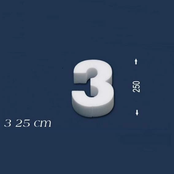 Wiesemann | Deko Zahl "3" | Polystyrol | Höhe: 250 Mm | Styropor Zahl | 3D Zahl 3 Wiesemann | Deko Zahl "3" | Polystyrol | Höhe: 250 Mm | Styropor Zahl | 3D Zahl