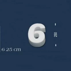 Wiesemann | Deko Zahl "6" | Polystyrol | Höhe: 250 Mm | Styropor Zahl | 3D Zahl