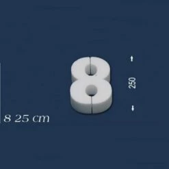 Wiesemann | Deko Zahl "8" | Polystyrol | Höhe: 250 Mm | Styropor Zahl | 3D Zahl
