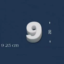 Wiesemann | Deko Zahl "9" | Polystyrol | Höhe: 250 Mm | Styropor Zahl | 3D Zahl