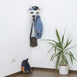 Garderobe | Garderobendreieck Mit 3 Garderobenhaken | Schwarz & Weiß