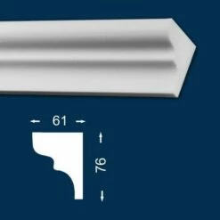 Wiesemann | Vorhangleiste "Eindhoven 06" | Polystyrol | 61 X 76 X 2000 Mm | Deckenleiste | Weiß