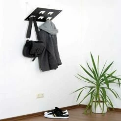 Garderobe | Garderobenrechteck Mit 5 Garderobenhaken | Schwarz & Weiß