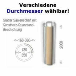 Säulenschaft "Wiesemann SP-glatt-b" Oberfläche, Durchmesser: 130 - 350 Mm - Wetterfest Beschichtet