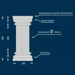 Wiesemann | Dekosäule "Lipari 266" | 360 X 768 Mm | Stucksäule | Unbeschichtet | Beleuchtet