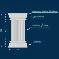 Wiesemann | Dekosäule "Lipari 386" | 480 X 768 Mm | Stucksäule | Unbeschichtet | Unbeleuchtet