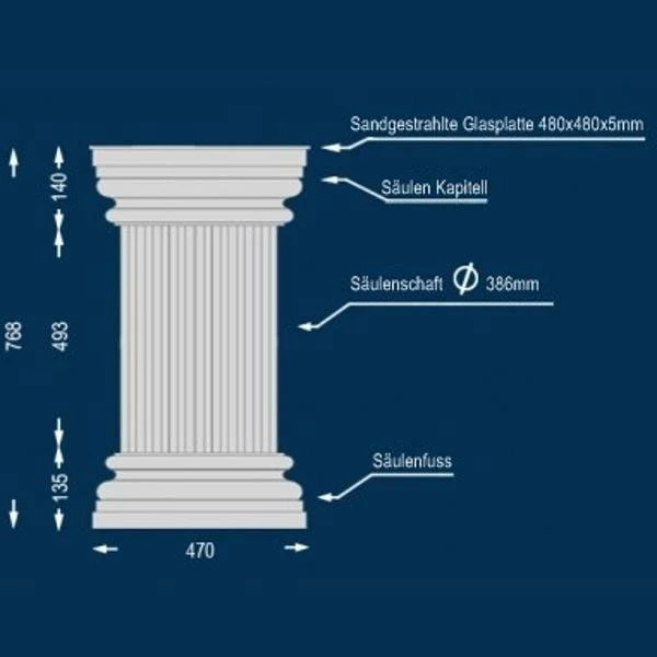 Wiesemann | Dekosäule "Lipari 386" | 480 X 768 Mm | Stucksäule | Unbeschichtet | Beleuchtet 3 Wiesemann | Dekosäule "Lipari 386" | 480 X 768 Mm | Stucksäule | Unbeschichtet | Beleuchtet