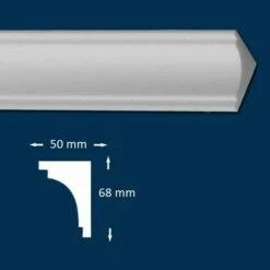 Wiesemann | Vorhangleiste "London 10" | Polystyrol | 55 X 68 X 2000 Mm | Deckenleiste | Weiß