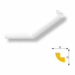 Marbet | Innenwinkel "Marbet E1" | Polystyrol | 22 X 22 X 200 Mm | Weiß | Stuckleisten Winkel