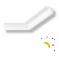 Marbet | Innenwinkel "Marbet E24" | Polystyrol | 29 X 29 X 200 Mm | Weiß | Stuckleisten Winkel