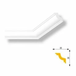 Marbet | Innenwinkel "Marbet E28" | Polystyrol | 30 X 30 X 200 Mm | Weiß | Stuckleisten Winkel