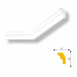 Marbet | Innenwinkel "Marbet E2" | Polystyrol | 25 X 17 X 200 Mm | Weiß | Stuckleisten Winkel