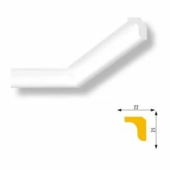 Marbet | Innenwinkel "Marbet E3" | Polystyrol | 25 X 22 X 200 Mm | Weiß | Stuckleisten Winkel