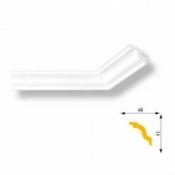 Marbet | Innenwinkel "Marbet E5" | Polystyrol | 45 X 40 X 200 Mm | Weiß | Stuckleisten Winkel