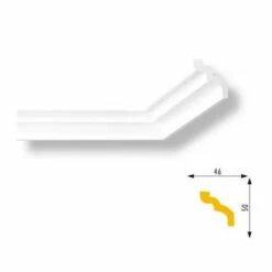 Marbet | Innenwinkel "Marbet E7" | Polystyrol | 50 X 46 X 200 Mm | Weiß | Stuckleisten Winkel