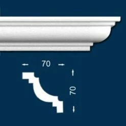 Wiesemann | Innenwinkel "Paris 33" | Polystyrol | 70 X 70 X 200 Mm | Weiß | Stuckleisten Winkel -Profistuck Verkäufe paris33 1280x1280
