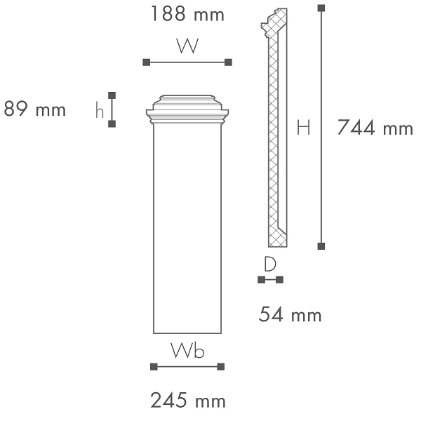 NMC | Pilaster Basis "Messina" | PB2 ARSTYL | Polyurethan | 245 X 744 Mm | Säulenfuß | Dekosäule 4 NMC | Pilaster Basis "Messina" | PB2 ARSTYL | Polyurethan | 245 X 744 Mm | Säulenfuß | Dekosäule – Bild 2