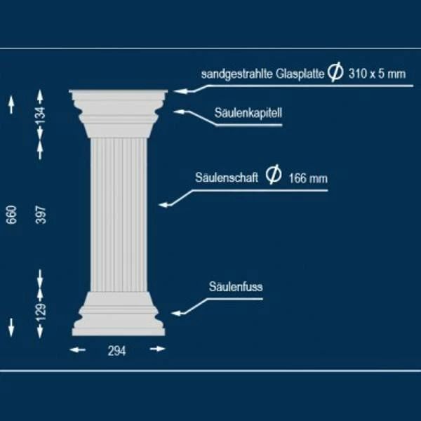 Wiesemann | Dekosäule "Rosarno 166" | 310 X 660 Mm | Stucksäule | Unbeschichtet | Unbeleuchtet 3 Wiesemann | Dekosäule "Rosarno 166" | 310 X 660 Mm | Stucksäule | Unbeschichtet | Unbeleuchtet
