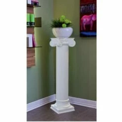 Wiesemann | Säulenkapitell "Classic" | Polystyrol | 345 X 130 Mm | Dekosäulenkopf | Zierelement -Profistuck Verkäufe s ule glatt klein 3 1280x1280