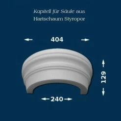 Wiesemann | Säulenkapitell SK12-2" | Polystyrol | 404 X 240 Mm | Dekosäule | Zierelement Stucksäule