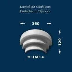 Wiesemann | Säulenkapitell SK4-3" | Polystyrol | 360 X 160 Mm | Dekosäule | Zierelement Stucksäule