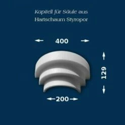 Wiesemann | Säulenkapitell SK8-3" | Polystyrol | 400 X 200 Mm | Dekosäule | Zierelement Stucksäule