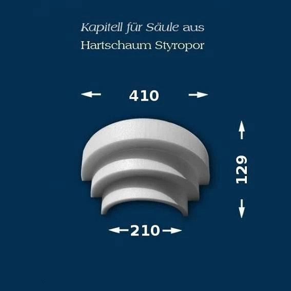 Wiesemann | Säulenkapitell SK9-3" | Polystyrol | 410 X 210 Mm | Dekosäule | Zierelement Stucksäule 4 Wiesemann | Säulenkapitell SK9-3" | Polystyrol | 410 X 210 Mm | Dekosäule | Zierelement Stucksäule – Bild 2