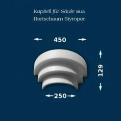 Wiesemann | Säulenkapitell SK13-3" | Polystyrol | 450 X 250 Mm | Dekosäule | Zierelement Stucksäule