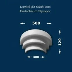 Wiesemann | Säulenkapitell SK18-3" | Polystyrol | 500 X 300 Mm | Dekosäule | Zierelement Stucksäule