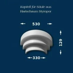 Wiesemann | Säulenkapitell SK21-3" | Polystyrol | 530 X 330 Mm | Dekosäule | Zierelement Stucksäule