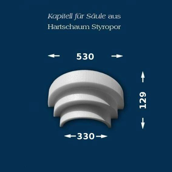 Wiesemann | Säulenkapitell SK21-3" | Polystyrol | 530 X 330 Mm | Dekosäule | Zierelement Stucksäule 3 Wiesemann | Säulenkapitell SK21-3" | Polystyrol | 530 X 330 Mm | Dekosäule | Zierelement Stucksäule