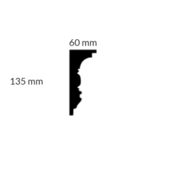 PROVISTON | Gipsleiste Gelsenkirchen | Echter Gipsstuck | 60 X 135 X 1180 Mm | Stuckleisten Aus Gips -Profistuck Verkäufe skizze gelsenkirchen 1280x1280