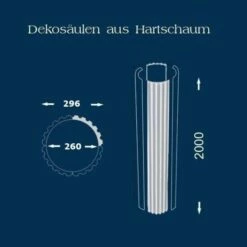 Wiesemann | Säulenschaft "SP13" | Polystyrol | 239 X 2000 Mm | Säulenprofil | Dekosäule | Kanneliert