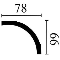 NMC Stuckleiste "Bergen" B1 NOMASTYL Polystyrol 66 X 78 X 2000 Mm Weiß Deckenleiste -Profistuck Verkäufe stuckleiste b1 skizze 1280x1280